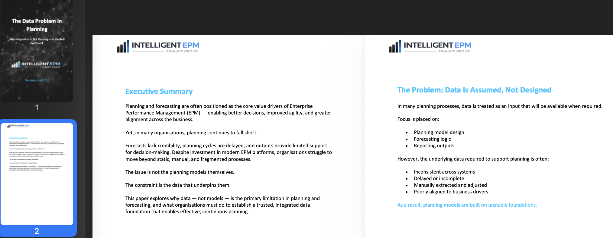 EPM Data White Paper